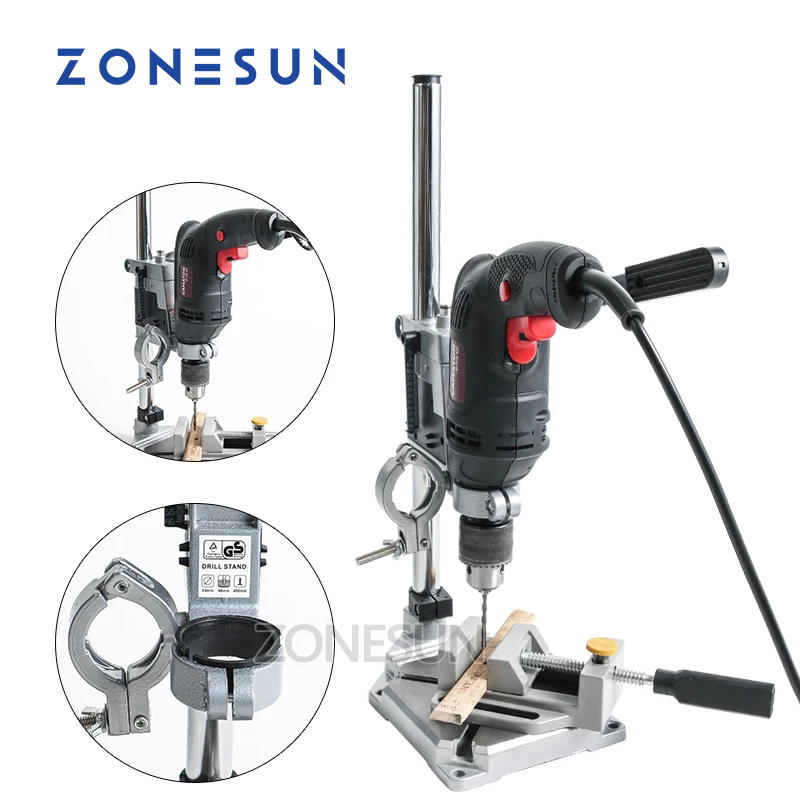 Woodworking Drill - ZONESUN Met vaste elektrische boorhouder, houderbeugel,