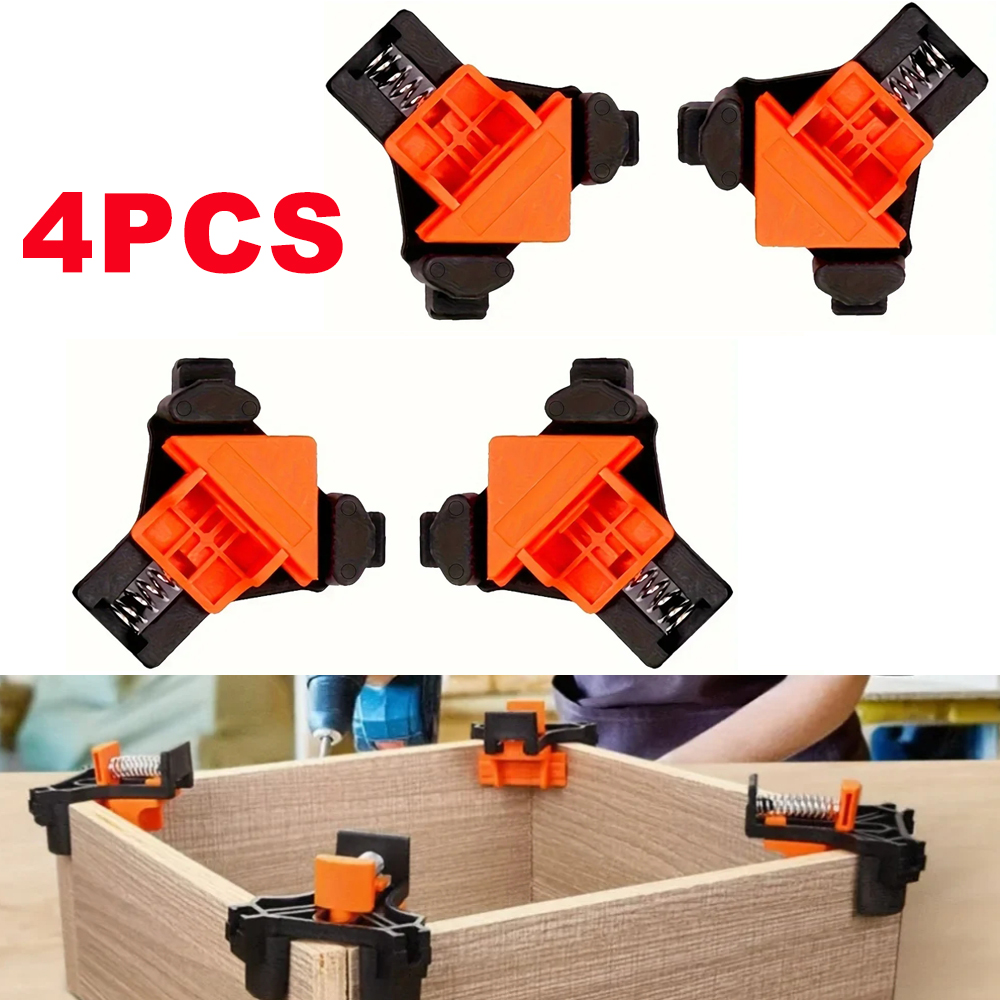 Woodworking Right Angle Clamp - 4-delige rechte hoekbevestigingsklem voor houtbewerking, verstelbare