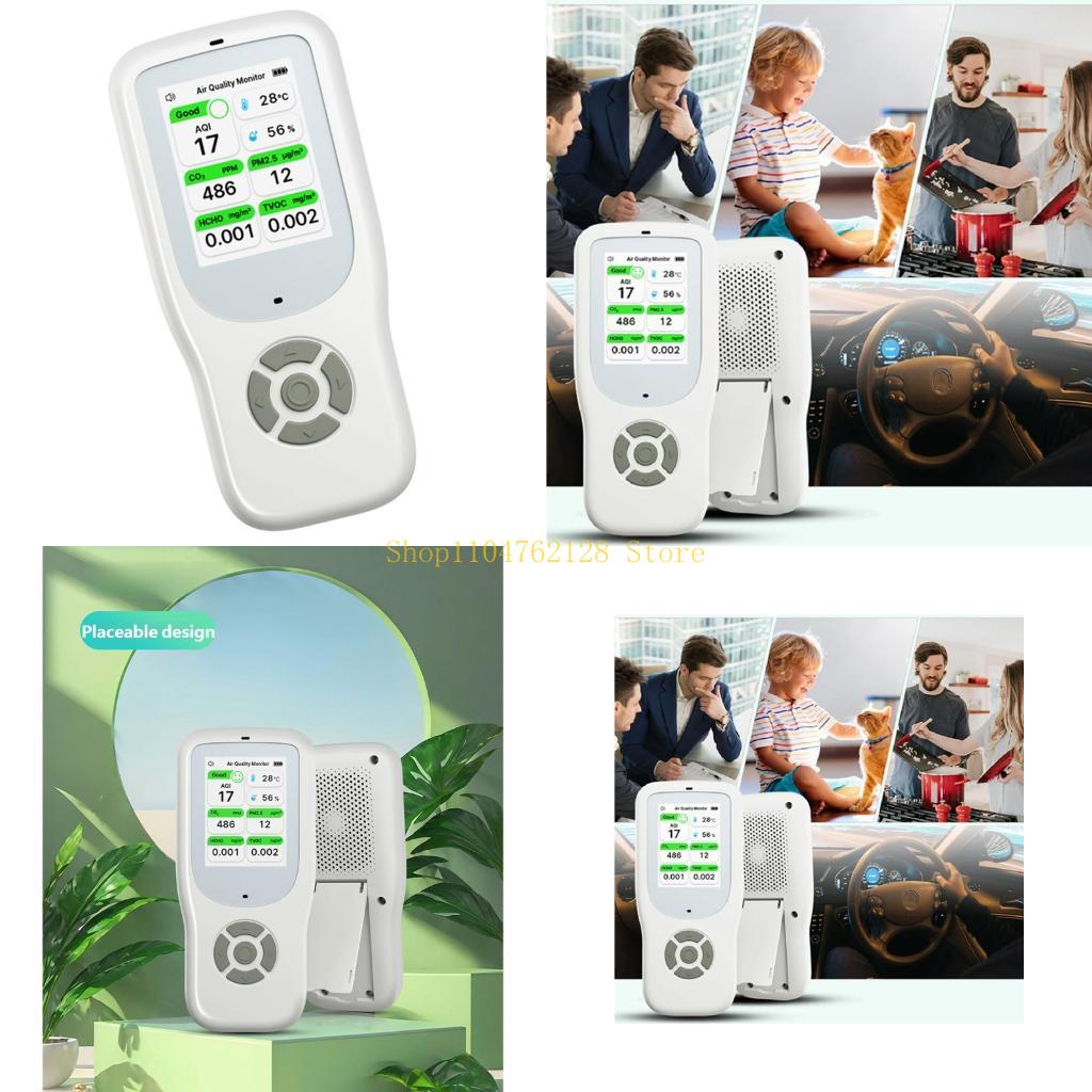 Woodworking Institute - 9-in-1 draagbare omgevingsmonitor voor koolstofdioxide, fijnstof,