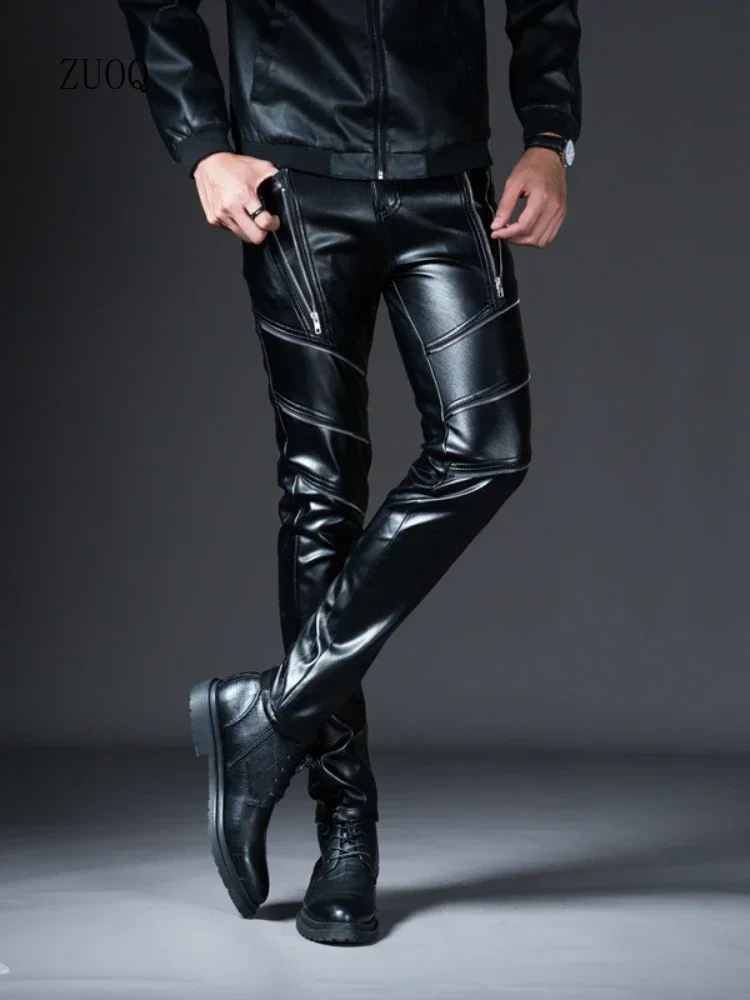 Woodworking Brand - Nieuwe winter heren skinny biker lederen