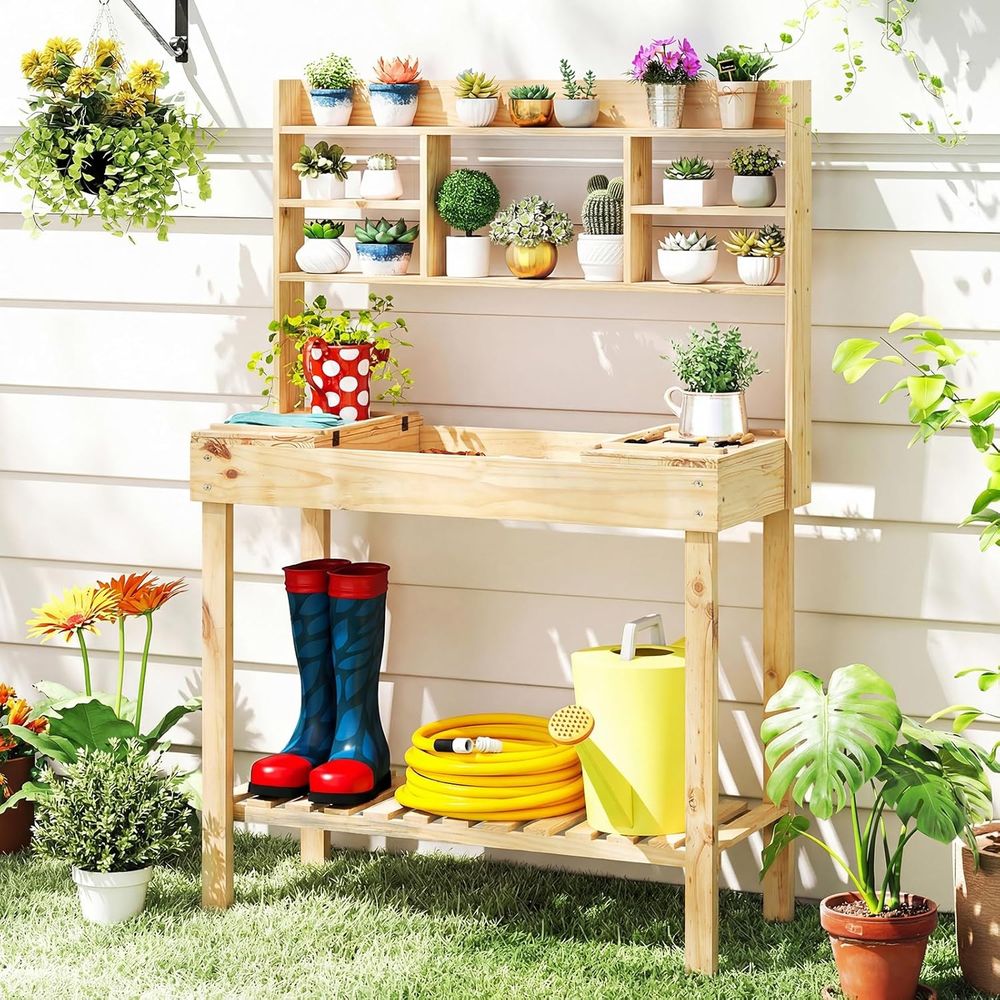 Woodworking Workbench - Potting Bench-tafel, 60” houten werkbank voor