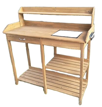 Woodworking Workbench - Houten plantentafel met gootsteen, buitenwerkbank met