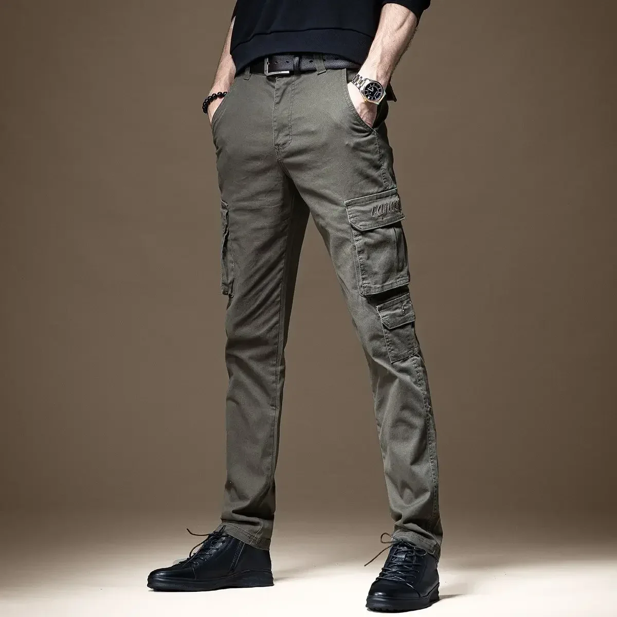 Broek Man Zwarte Slanke Cargob - Woodworking Brand recensie en prijs