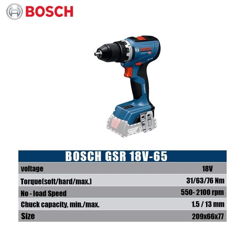 Bosch GSR 18V-65 Borstelloze E - Woodworking Drill recensie en prijs