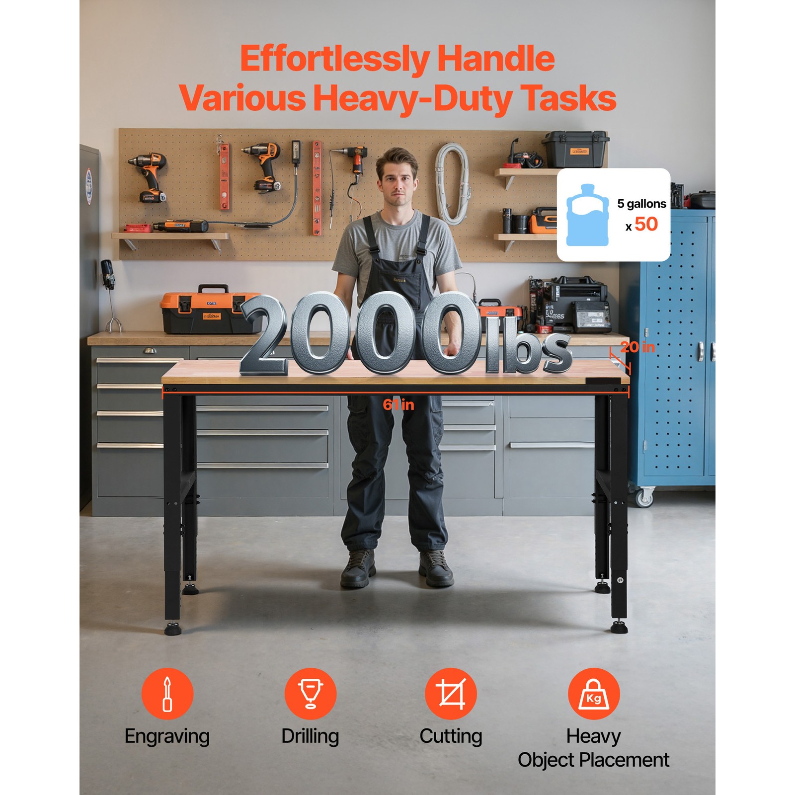 In hoogte verstelbare werkbank - Woodworking Workbench recensie en prijs