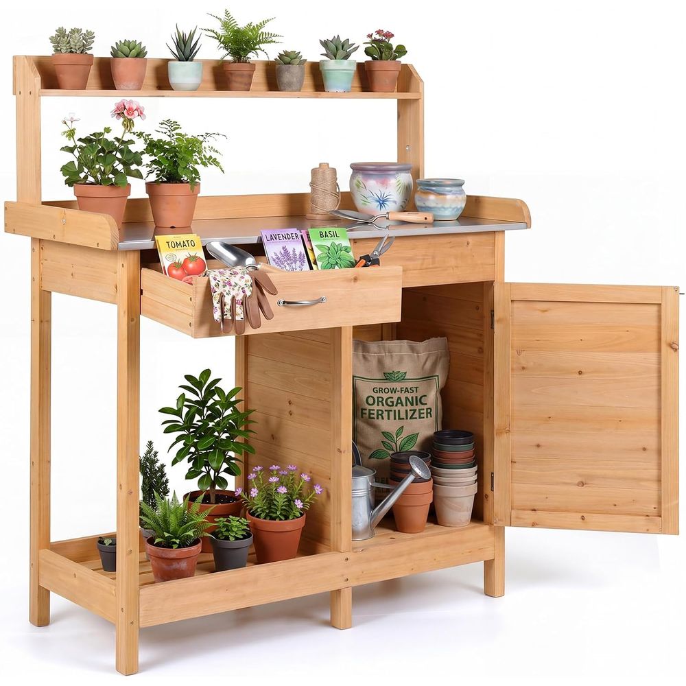 Buitenwerktafel voor planten,  - Woodworking Workbench recensie en prijs