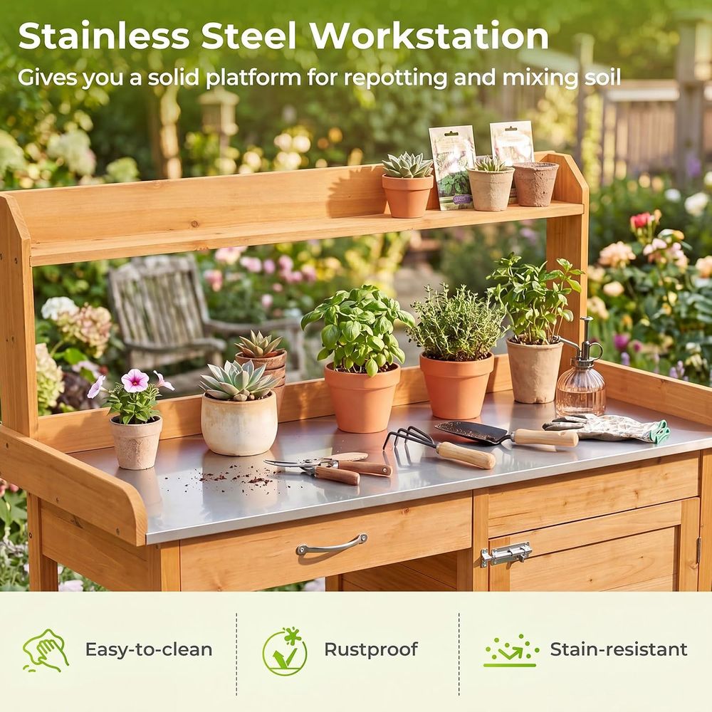 Buitenwerktafel voor planten,  - Woodworking Workbench recensie en prijs