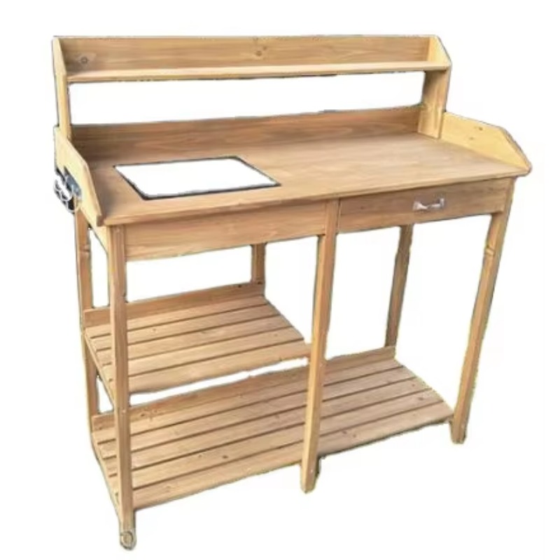 Houten plantentafel met gootst - Woodworking Workbench recensie en prijs